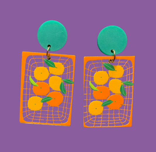 Citrus basket earrings