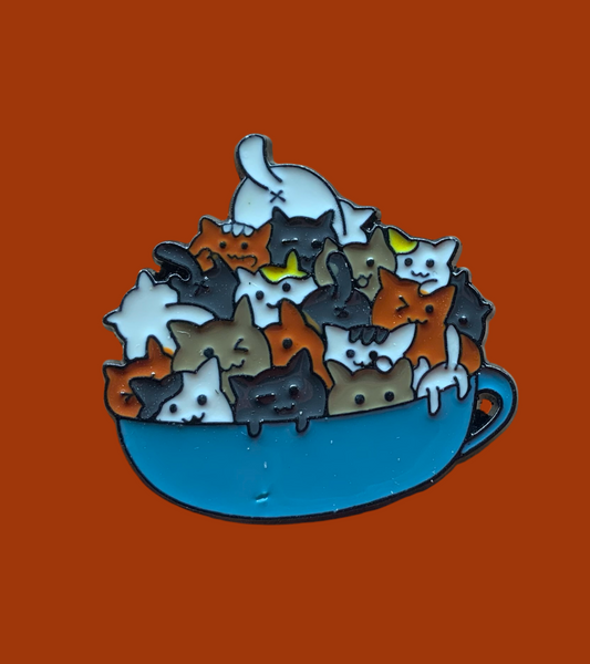 Jerry the kitty cup pin - slightly imperfect