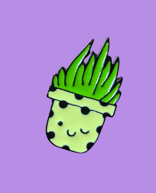 Winking cacti pin