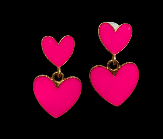 Heart drop earrings - 4 colors