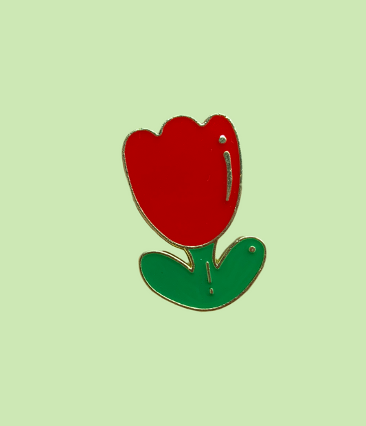 Red tulip pin