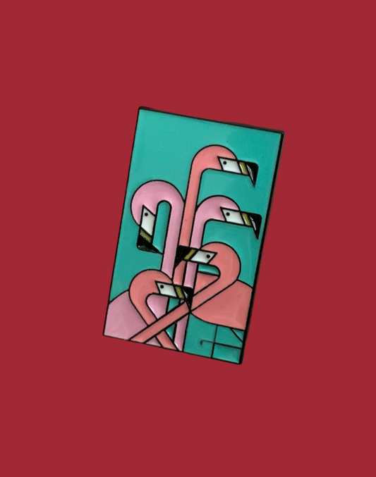 Deco flamingo pin