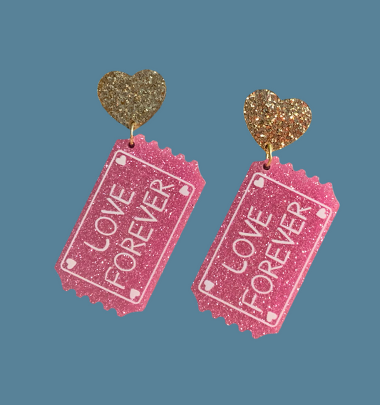 Love stamp earrings